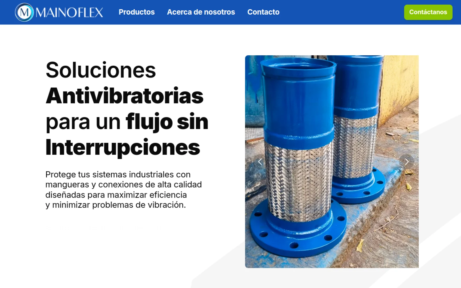 mainoflex.mx — sitio de Mainoflex, soluciones antivibratorias industriales
