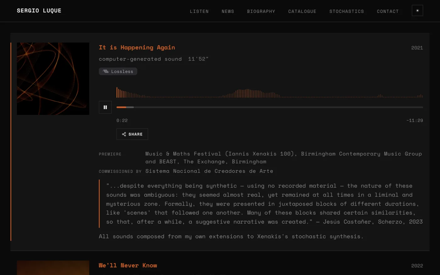 Reproductor nuevo a la medida: audio lossless con waveform y controles propios